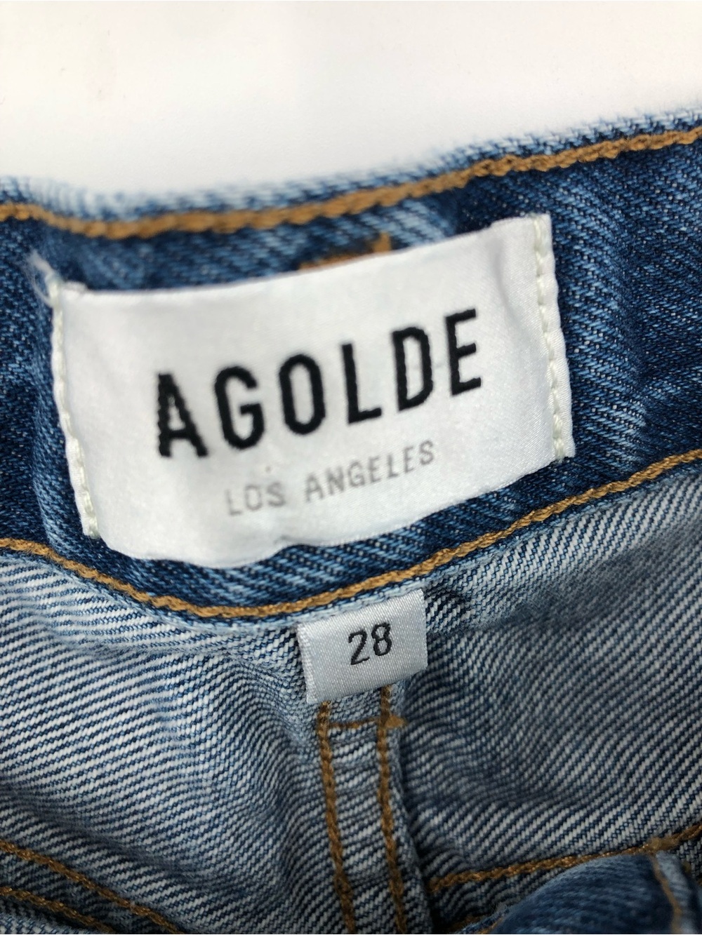 Agolde Parker Cut Off Denim Short Caution 0900 Dark Wash 28 blue organic cotton - Picture 4 of 11